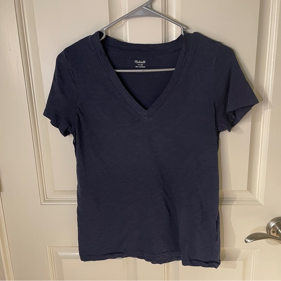 Madewell Tops - Madewell Deep Blue V-Neck Short Sleeve Tee